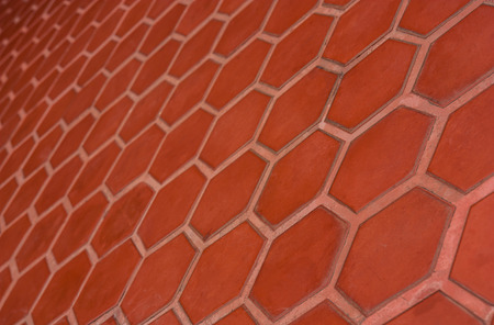 Ceramic tile flooring orange,shooting angle in obliquely.