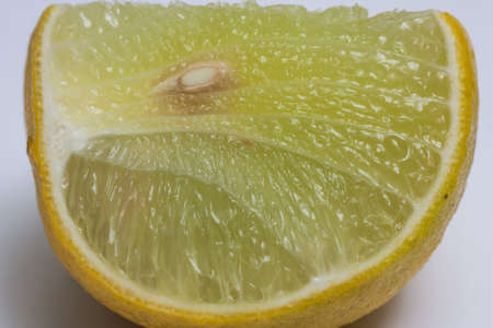 Cut piece of lime yellow,Close-up shooting.