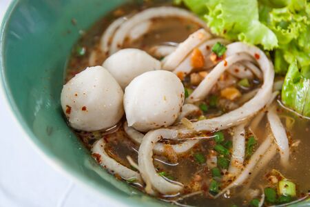 Fish noodles Noodles made of fish Thai food.