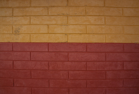 Old red and yellow brick wall.の写真素材