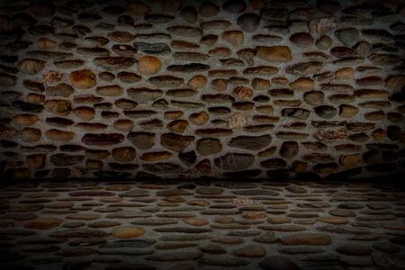 Walls and floors made of stone plastered with cement.の写真素材