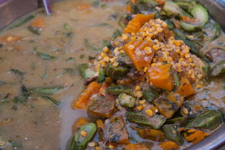 Spicy mixed vegetable soup, Thaifood.の写真素材