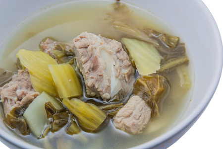 Pickled cabbage soup with pork ribs.の写真素材