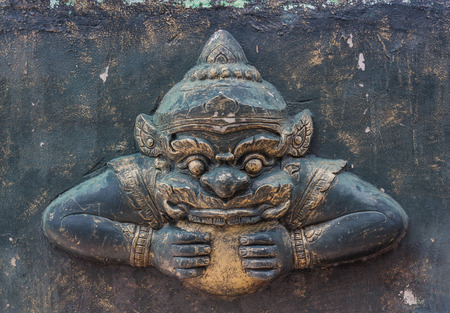 Rahu Monday with their religious beliefs, Sculpture carved decoration of the temple for Thailand.の写真素材