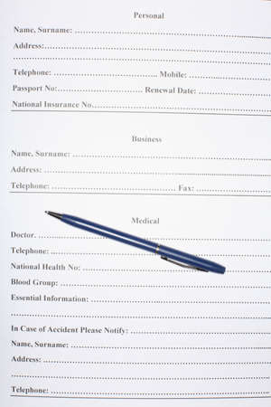 Questionnaire and blue knob close-up when there is sufficient light 