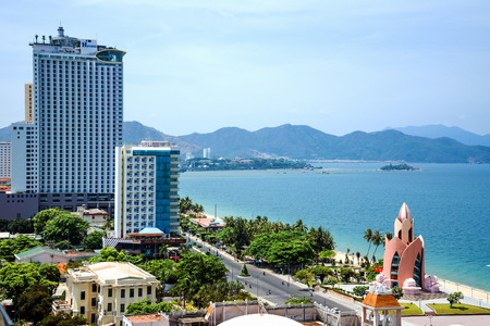 Vietnam, May 8, 2015. Nha Trang city panoramaのeditorial素材