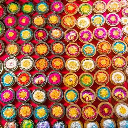 Colorful handmade soap in the Asian marketの写真素材