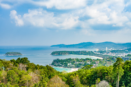 Popular beaches of Phuket - Kata Noi, Kata and far away Karonの写真素材