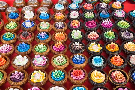 Colorful handmade soap in the Asian marketの写真素材