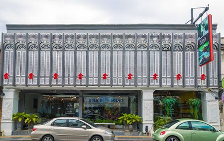 Yaowarat road, Phuket town, Thailand - June 5, 2019: A beautiful old town.のeditorial素材