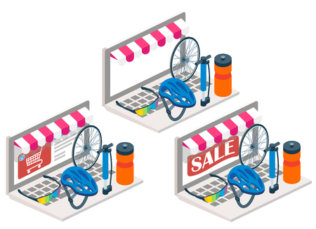 Bike online illustration.のイラスト素材