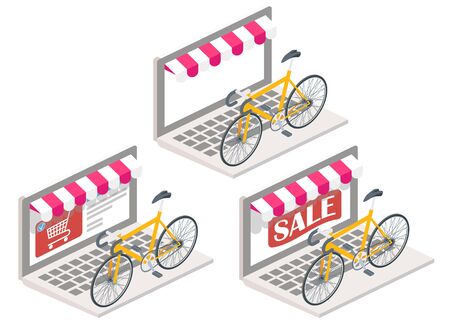 Bicycle online illustration.のイラスト素材