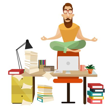 Office meditation concept design element.のイラスト素材