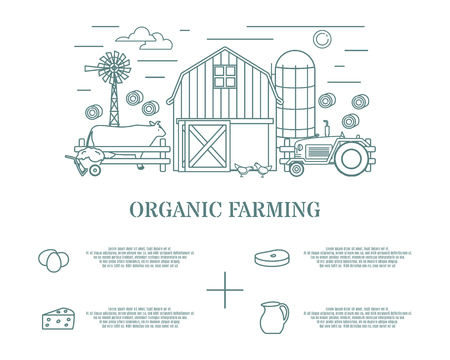 Organic farming vector illustrationのイラスト素材