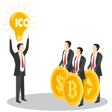 Initial coin offering concept  illustrationのイラスト素材