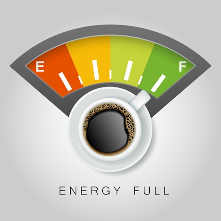 Coffee energy concept vector realistic illustrationのイラスト素材