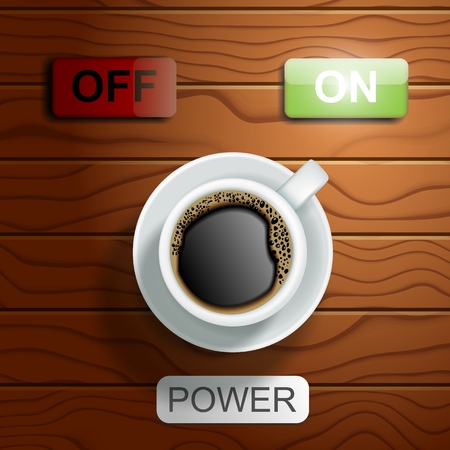 Coffee power concept vector realistic illustrationのイラスト素材