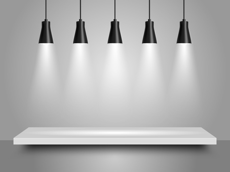 Spotlights vector realistic illustrationのイラスト素材