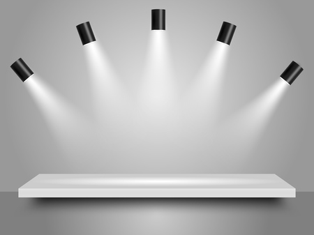 Spotlights vector realistic illustrationのイラスト素材