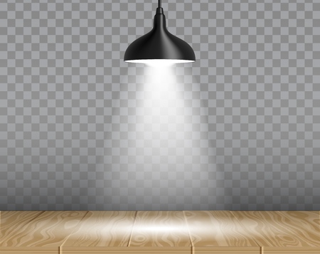 Lamp over table vector realistic illustrationのイラスト素材