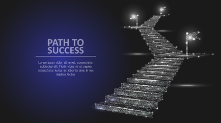 Path to success vector geometric polygonal backgroundのイラスト素材