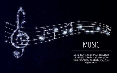 Treble clef musical notes vector polygonal backgroundのイラスト素材