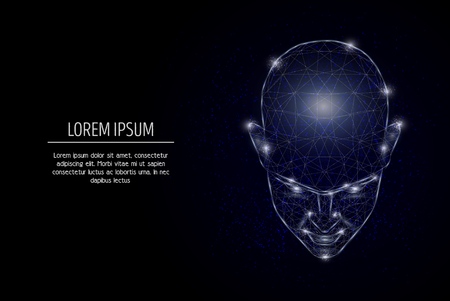 Human mind vector geometric polygonal art style designのイラスト素材