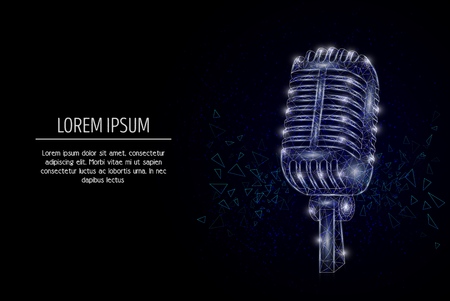 Music microphone vector geometric polygonal art style designのイラスト素材