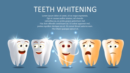 Teeth whitening vector poster or banner templateのイラスト素材