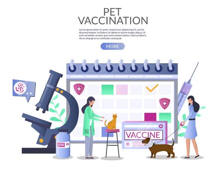 Pet vaccination web banner template, vector illustrationのイラスト素材