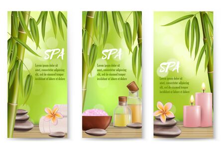 Spa salon services vector banner template setのイラスト素材