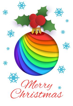 Merry Christmas and Happy New Year greeting card vector templateのイラスト素材