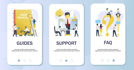 User info mobile app onboarding screens vector templateのイラスト素材