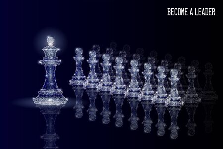 Leadership business concept, vector polygonal art style illustrationのイラスト素材