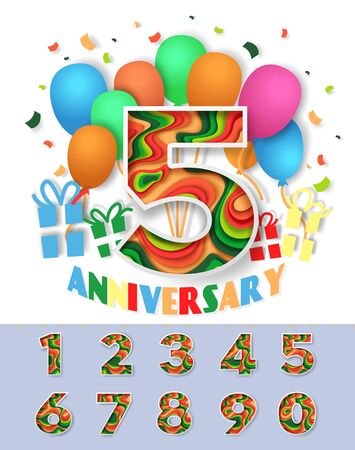 Anniversary celebration invitation greeting card vector templateのイラスト素材