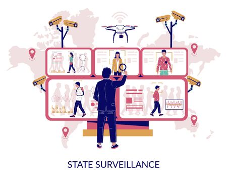 State surveillance vector concept for web banner, website pageのイラスト素材