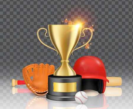 Baseball sport game championship winner award, vector illustration.のイラスト素材