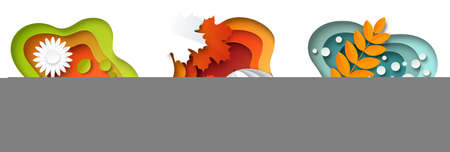 September, October and November autumn season months for calendar, card, vector illustration in paper art style.のイラスト素材