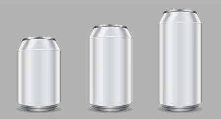 Aluminum can blank mockup isolated vector setのイラスト素材