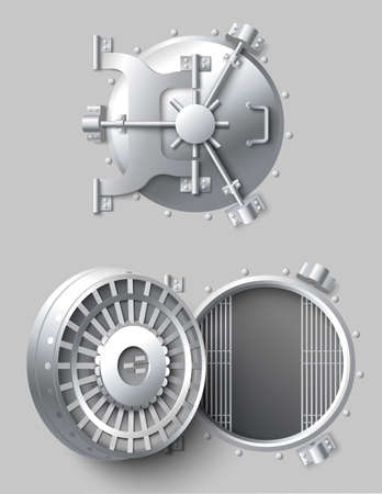 Safe box bank lock realistic vector designのイラスト素材