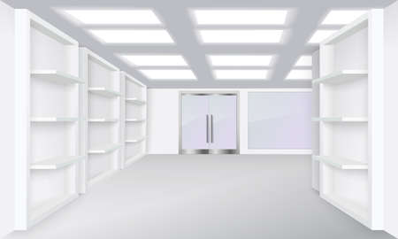 Shop store interior design realistic 3d mockupのイラスト素材