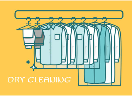 Dry cleaning laundry service vector flat bannerのイラスト素材