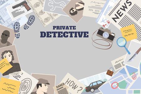 Private detective vector poster with copy spaceのイラスト素材