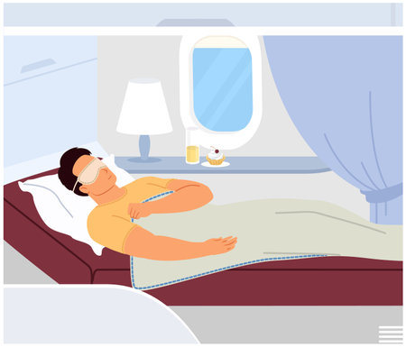 Vector man passenger of business class sleepingのイラスト素材