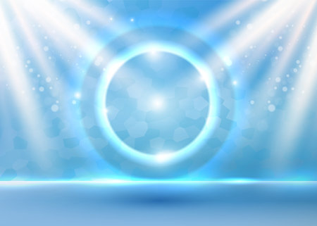 Blue advisement background with sun light effectのイラスト素材