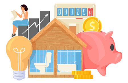 Communal payments price rising and increase in utility costsのイラスト素材