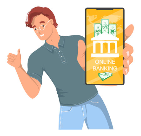 Bank account mobile app for payment and money transferのイラスト素材