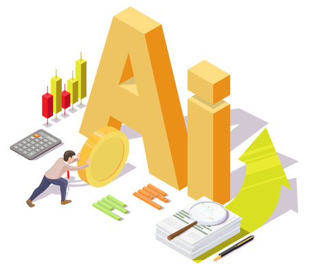 AI neural network in help to earn money and increase profitのイラスト素材