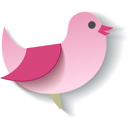 Paper origami bird vector illustration craft iconのイラスト素材