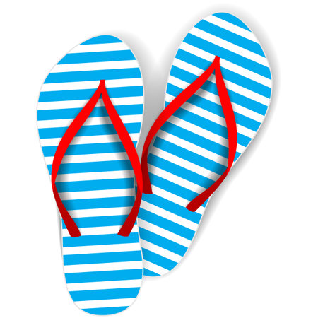 Vector flop flip beach slipper icon isolatedのイラスト素材